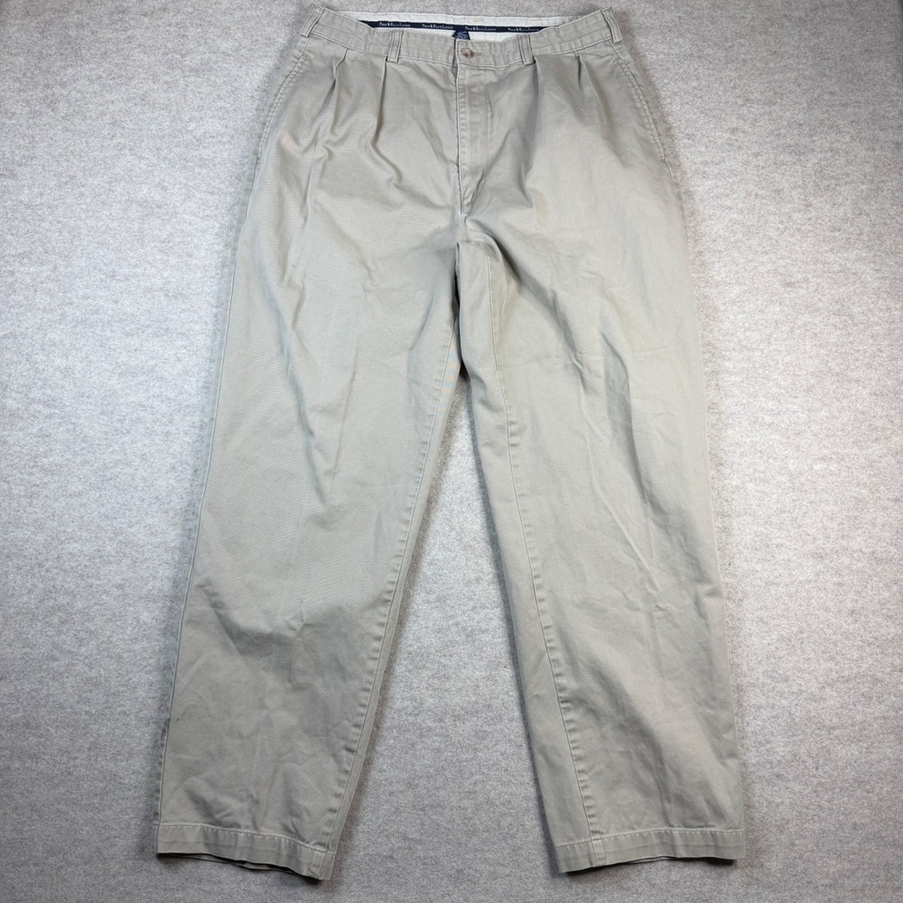 Polo Ralph Lauren Andrew Pant Mens 32x30 Tan Khaki Double Pleated Chino Trousers